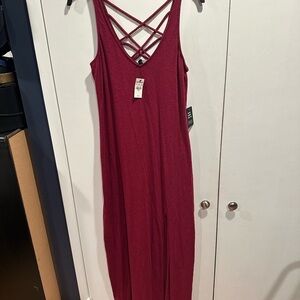 Express Deep Red Backless Dress